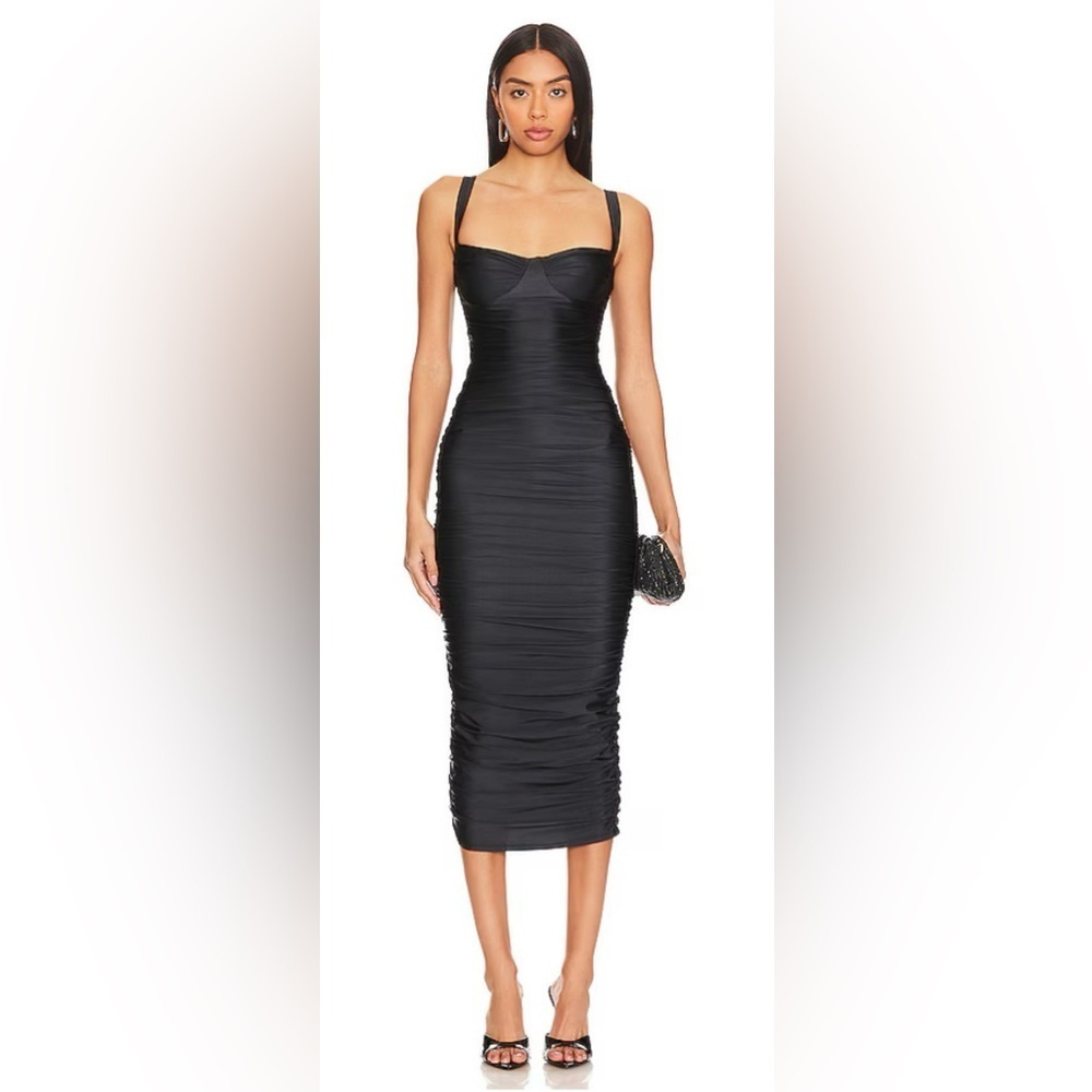 GOOD AMERICAN- Black -Bust Cup MIDI dress! XS